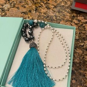 Colorful sparkly lariat necklace from Oceans Allure boutique.